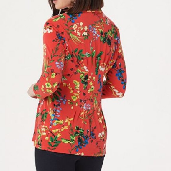 Laurie Felt Cinched Front V-Neck Top 1755 - Picture 2 of 2